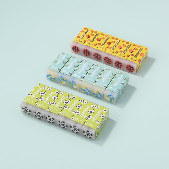 18 Pack Kawaii Ball Erasers for Kids, Colorful Jelly Erasers for School Supplies and Art Projects