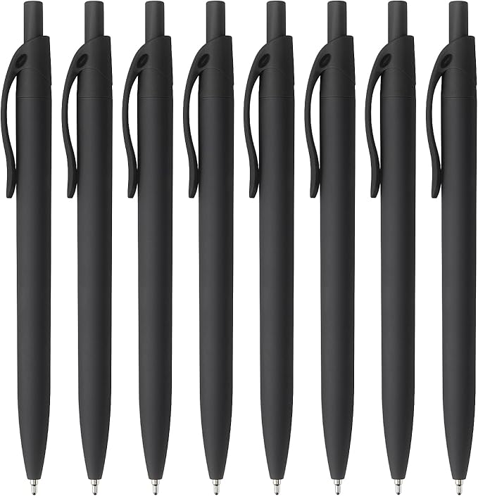 Bribobo 8 Pack Ballpoint Pens Retractable No Bleed Black Click Pens, Medium Point, Smooth Ink, 1.0 MM Black Ink