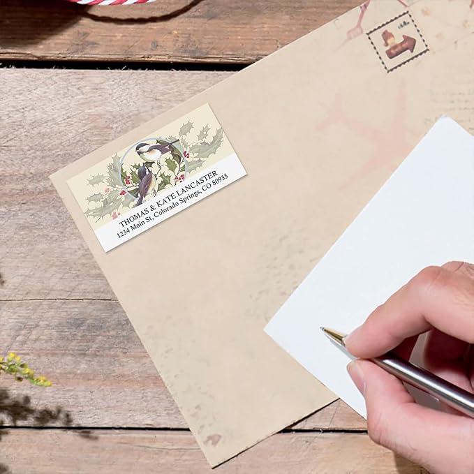 Colorful Images Birds and Blossoms Return Address Mailing Labels, Personalize with Name & Addresses, Set of 144 Self Adhesive, Easy Peel Flat Label Sheets, 1 ⅛ x 2 ¼”, 4 Designs