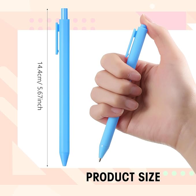 Fulmoon 50 Pcs Ballpoint Pens Bulk Retractable Comfortable Writing Pens Cute Back to School Supplies in Medium Point 1.0 mm for Teacher Student Bridal Shower Baby Shower (Multicolor,Black Ink)