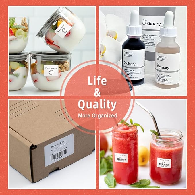 960 pcs Thermal Sticker Barcode Label Paper, Phomemo Multi-Purpose Self-Adhesive Tag for M110/M220/M108/M250/M260/M120/M150 Label Maker Machine, 1.18'' x 0.78"(30X 20mm),320 Pcs/Roll, Black on White