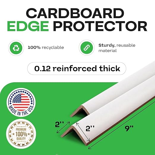 IDL Packaging Cardboard Edge Protectors 2" x 2" x 9", Full Pallet of 5,746 pc, White - V-Board Reinforced Corner Protectors - Regular-Duty Cardboard Corners for Shipping
