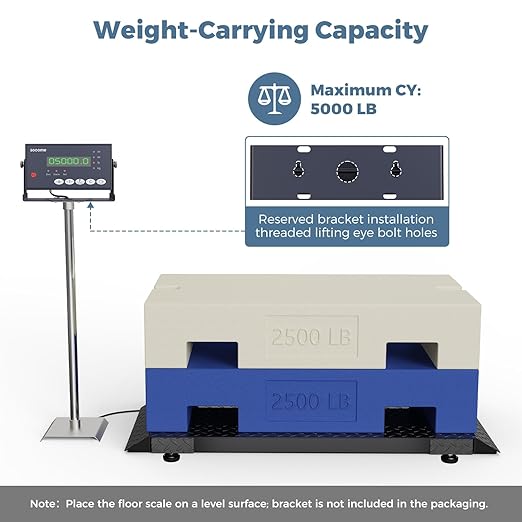 56.3"x20" Vet Animal Scale Floor Scales, Large Livestock Animal Scales with a Ramp and Digital Indicator, Heavy-Duty Farm Animal Scale for Sheep, Goat, Pigs, and Dogs, 5000 lb x 1 lb, Black