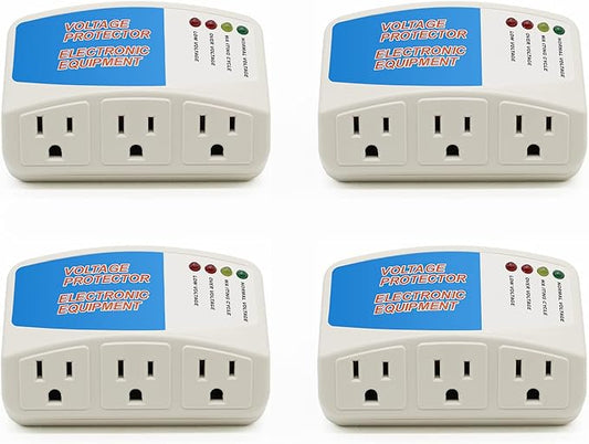 BSEED Surge Protector Home Appliance,3 Outlet Power Surge Protector, Voltage Protector Brownout Surge Refrigerator 1875 Watts,120V 15A(4Pack)