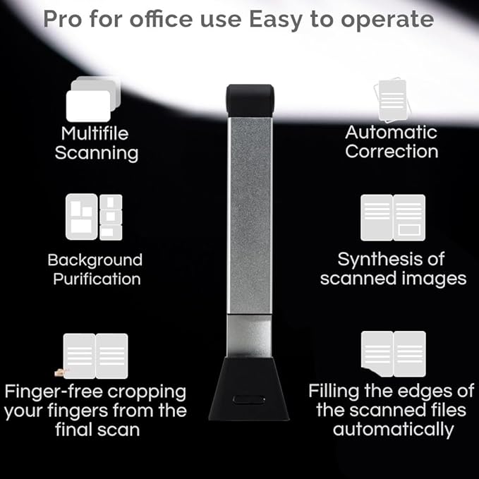 D800 Portable Document Camera: High Definition 13MP Document Scanner USB Visualizer Capture Size A3 Multilingual OCR Detection for Remote Lessons Office and Education, Not Compatible with Mac