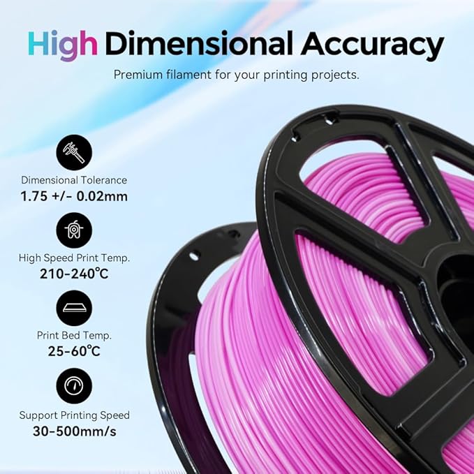 FLASHFORGE Rapid PLA Gradient Filament 1.75mm White & Pink, Transform Colors Smoothly & Fast, High Flow Speedy 3D Printer Filament, Experience Exceptional Performance with 500mm/s Fast Printing