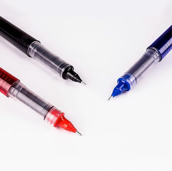 EYEYE 16 Packs Red Rollerball Pens, Liquid Ink Quick Dry Gel Pen, 0.5mm Fine Needle Nib for Taking Notes Doodling, School Office Home Supplies