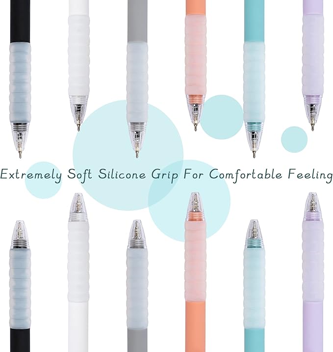 AZGO Ballpoint Pens Black Retractable Ink Writing Pen Office 0.7mm Ball Point Pen for Journaling (Gold 6-count)