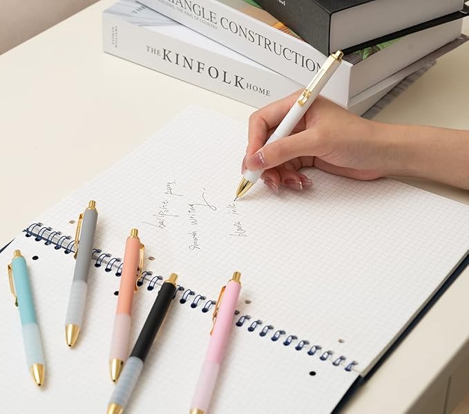 Ballpoint Pens Black Ink 1.0 mm Medium Point Smooth Writing Office Supplies for Women & Men, Note Taking (6-pack)