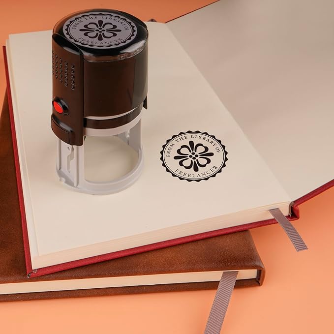 Custom Ink Stamp | Personalized Self Inking Stamp Gifts for Book Lovers, Readers, Teachers | 5 Ink Colors (Design-04)