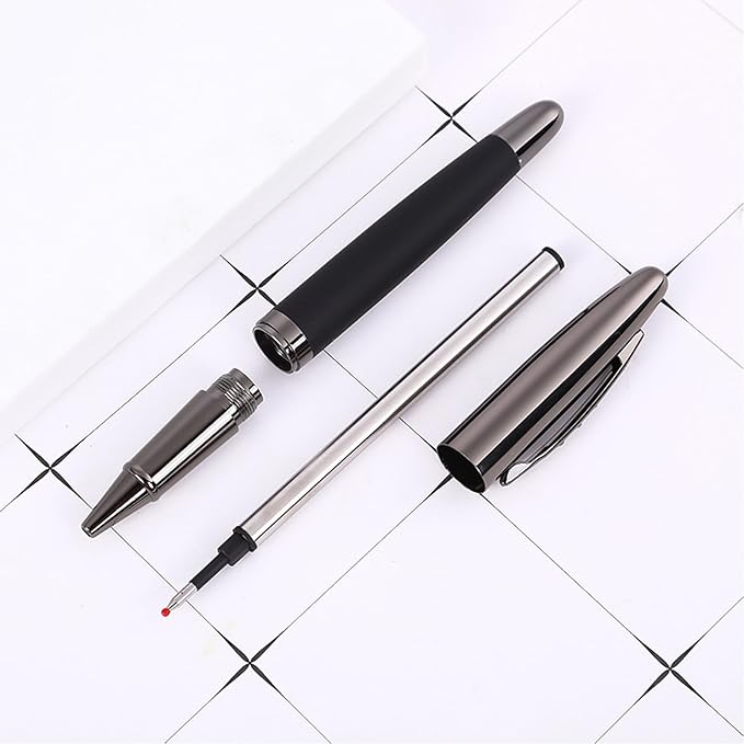 HeTaoCat Gel Rollerball Pen Refills, Roller Ball Fine Point 0.5mm, Black Ink Refill Pack of 5 - Replaceable Ballpoint Pen Refills Medium Point (Red)