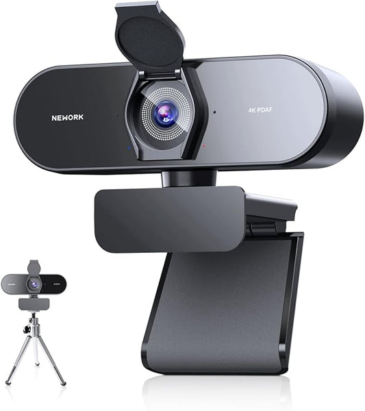 4K Webcam with Sony Sensor, PDAF Autofocus, 1080P@60FPS, 2 Noise Reduction Mics, Auto Light Correction, USB Plug&Play, Privacy Cover, 79°FOV, Streaming Camera for PC, Mac, Laptop, Video Calls