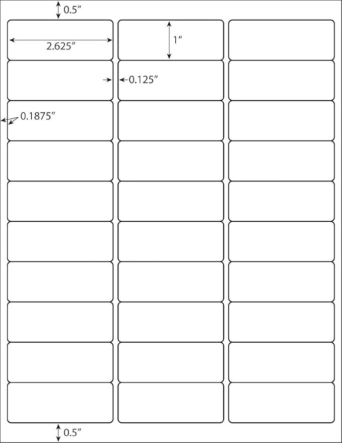 Address Labels for Inkjet Printers 1" x 2-5/8", Pack of 6000 Labels