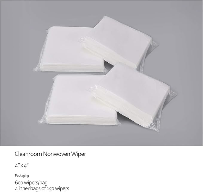 AAwipes Cleanroom Wipers 4x 4 (1200 Pcs, Cellulose/Polyester Blend, Grade A, 68GSM) Lint Free Wipes 4" x 4" for Lab, Electronics, Pharmaceutical, Printing and Semiconductor Industries