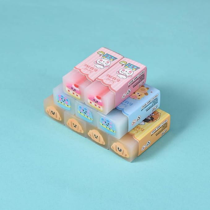 18 Pack Dessert Erasers for Kids, Kawaii for Students, Jelly for School Supplies Prize Gifts Party Favors