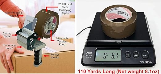 iMBAPrice Sealing Tape - 1 Box of Premium (36 Roll of 110 Yards) 36x330 Feet Long 2" Wide Brown Shipping Packaging Tape