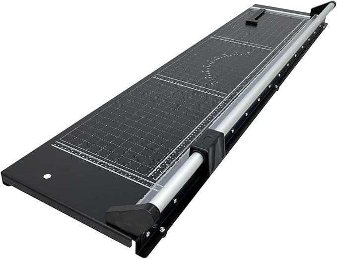 48'' Manual Rotary Paper Trimmer Cutter with an Angle Line Rolling Guillotine Paper Cutting Machine for Cutting Photo Paper, Film（Black）