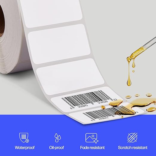 HP 2x1 Direct Thermal Shipping Labels, 2 Rolls, 1375 Sheets per Roll, Multipurpose White Labels for Personal or Business Use, Compatible with HP and Other Thermal Printers