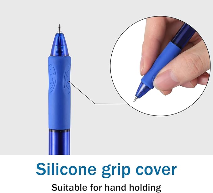 32 Pcs Retractable Gel Pens Fine Point (0.5mm) Rollerball Pens for Smooth Writing Women Men Gifts, (Black&Red&Blue Ink) for Journaling School and Office Supplies Use