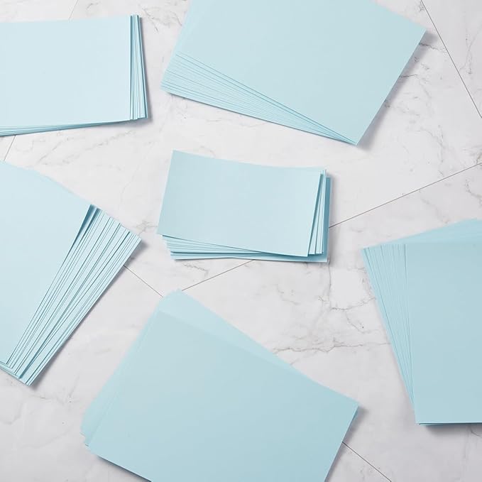 50 Sheets Blank Cardstock Paper 250 GSM Thick Heavy Cards Stock for DIY Art Projects, Card Making, Postcards, Greeting Cards, Birthday Party, Wedding Invitation (Light Blue, 3x5 inches)