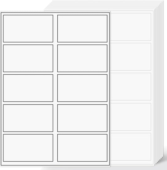 2"x4" Shipping Address Labels, 10-UP Blank Mailing Labels, White Self-Adhesive Customized Stickers for Inkjet and Laser Printer [500 Sheet, 5000 Labels]