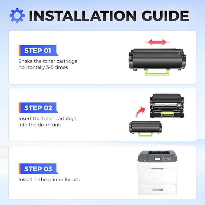 52D1H00 Toner Cartridge Black with chip 1-Pack Replacement Compatible with Lexmark MS710n MS710dn MS711dn MS810n MS810dn MS810de MS810dtn MS811n MS811dn MS811dtn MS812de MS812dn MS812dtn Laser Printer