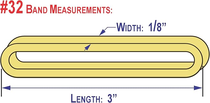 3" x 1/8'' - Size #32 - Rubber Band Depot - Everyday Rubber Bands, Business Bands - Approximately 185 Per Bag - 1/4 Pound Bag
