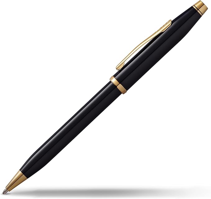 Cross Century II Refillable Ballpoint Pen Presented in a Luxury Gift Box - Medium Point, Black Ink, Black & Gold