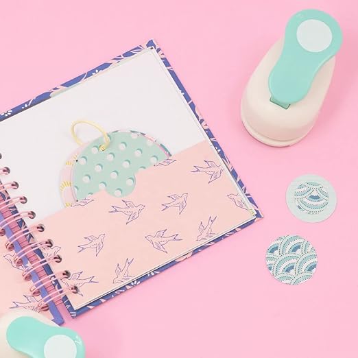 Craftelier - 2 Inch Circle Scallop Punch with Lever Press | Shape Hole Puncher for Paper Crafts | Scalloped Hole Punch for Scrapbooking, DIY Cards & Journals | Mini Hole Punch for Paper & Cardstock.