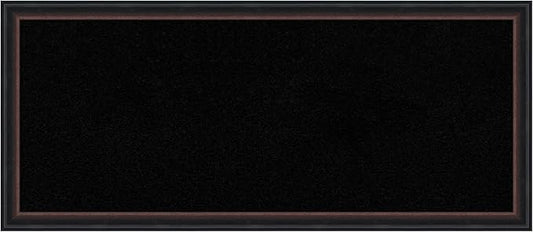 Amanti Art Black Cork Board for Wall, 14x32 Vision Board with Black Wood Frame, Medium Corkboard Office Decor for Home Organization, Casual Corkboard Pinboard to Display Items for Home Organization