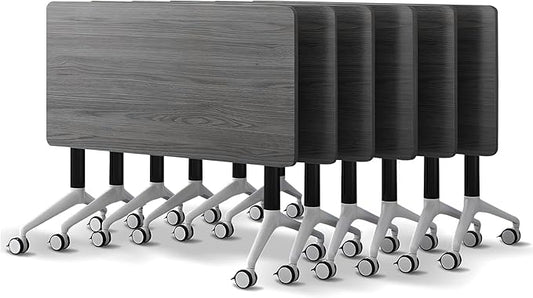 Conference Room Table with Flip-Top Design for Dynamic Meetings, Business Table Computer Desk with Heavy-Duty Frame,Foldable Seminar Meeting Tables for Home Office (6, B, 70.8IN)