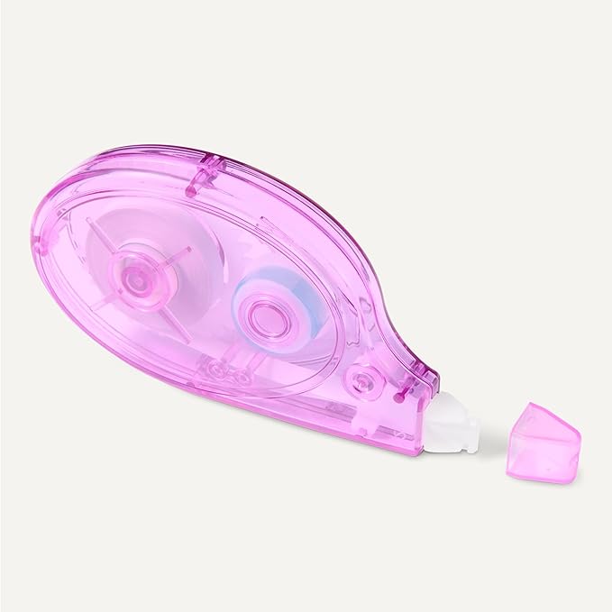 Amazon Basics White-Out Correction Tape with Dispenser, 39.3ft, 10-Pack, Fast, Clean and Easy to Use Tear-Resistant Tape Office or School Supplies, Green, Orange, Purple, Red, Blue