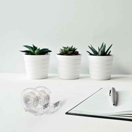 BOMEI PACK 12PACK Transparent Tape with Dispenser, Office Clear Tape Refill Rolls with Dispenser Bulk for DIY, Gift Wrapping, Repairing, Home and School, 3/4in x 1000in