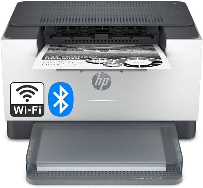 HP Laserjet M209dw Wireless Black & White Laser Printer, Single-Function, Print, Best for Home Office (Renewed)