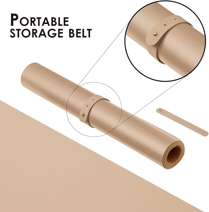 Cork Desk Mat - Small Dual-Sided Desk Pad for Office and Home - Desk Organization and Accessories - Ideal for Large Mouse Pad and Small Desk Mats on Top of Desks(Apricot,23.6"x 13.8")