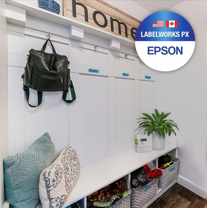 Epson LABELWORKS 218BMLPX Genuine PET (Polyester) Tape Cartridge - Black on Matte Blue Designer Craft Label Maker Tape - 3/4" (18MM) Wide, 26'