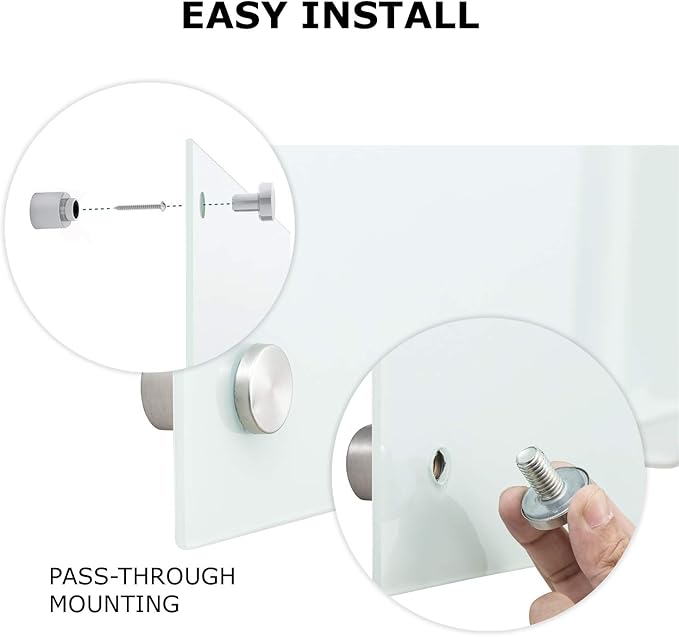 Dry Erase Boards Glass Whiteboard Magnetic 3'x 2' Frameless