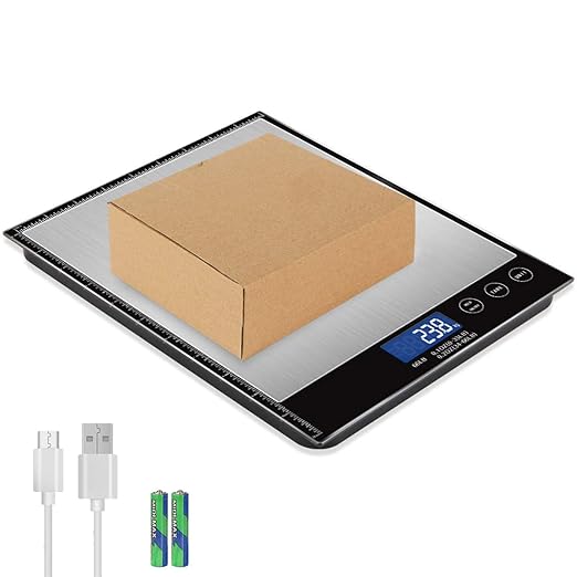 Digital Postal Scale, 66lbs/0.1oz Shipping Scale, Letter Scale, Large Scale with Stainless Steel, 2 AAA Batteries Include