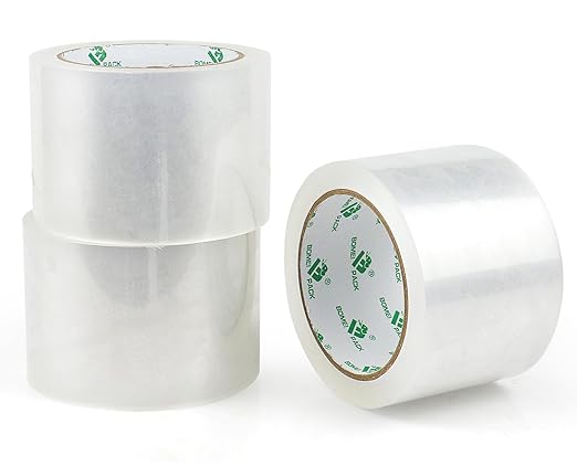 BOMEI PACK 3 inch Wide Heavy Duty Packing Tape, 2.4 Mil 3.0 Inch x 60 Yards, 3 Refills Rolls Clear Box Tape for Moving, Shipping, Mailing and Packaging