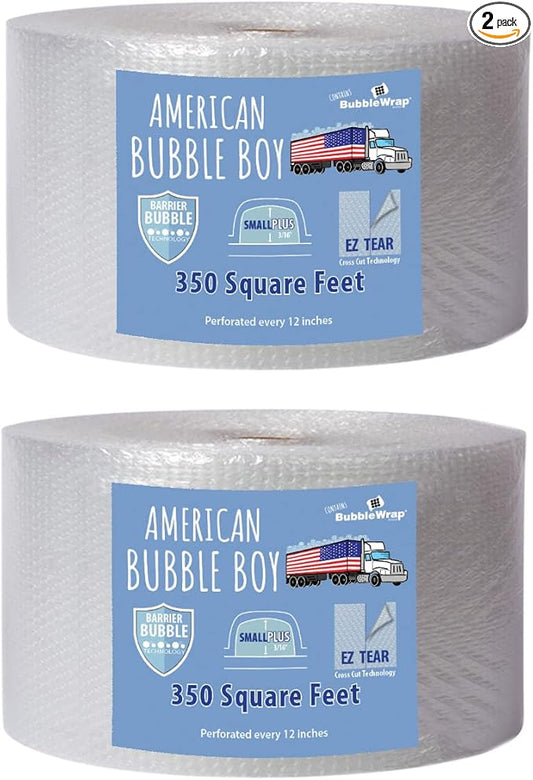 American Bubble Boy Small Plus Bubble, 700 Square feet, 12" Wide, Perforated Every 12", Original Grade