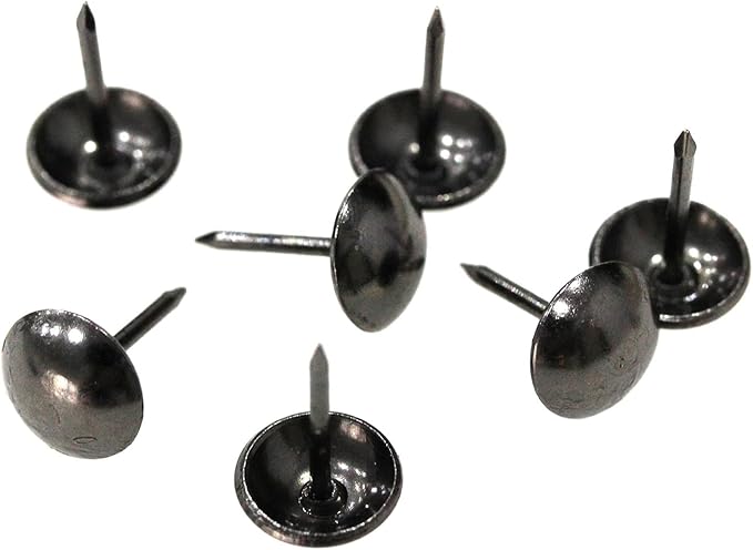 500Pcs Upholstery Tacks, BetterJonny Decorative Furniture Nails Pins 17X11MM Black Metal Thumb Tacks for Upholstered Furniture Cork Board, Home Decor
