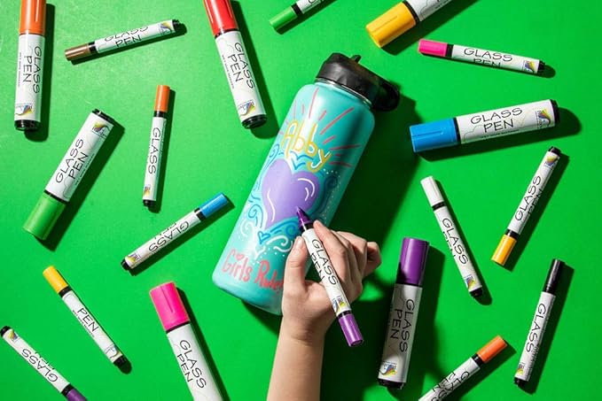 Glass Pen Window Marker: Liquid Chalk Pens for Glass, Whiteboard Markers with Washable Paint - Graduation, Car Windows, Mirror Pen, Storefront, Wedding, Parade, Party & Holiday (Black, Jumbo Tip)