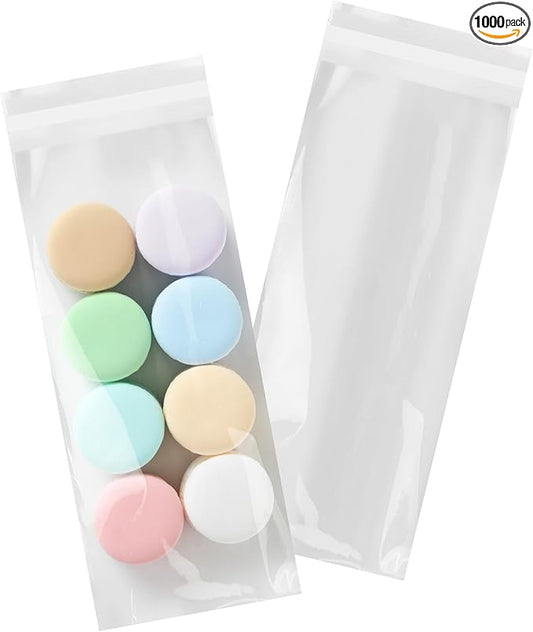 iMailer - 1000 Pcs - 4" x 9" Cellophane Pretzel Bags - Self Sealing, Food Safe Bags for Chocolate, Candies, Cookies