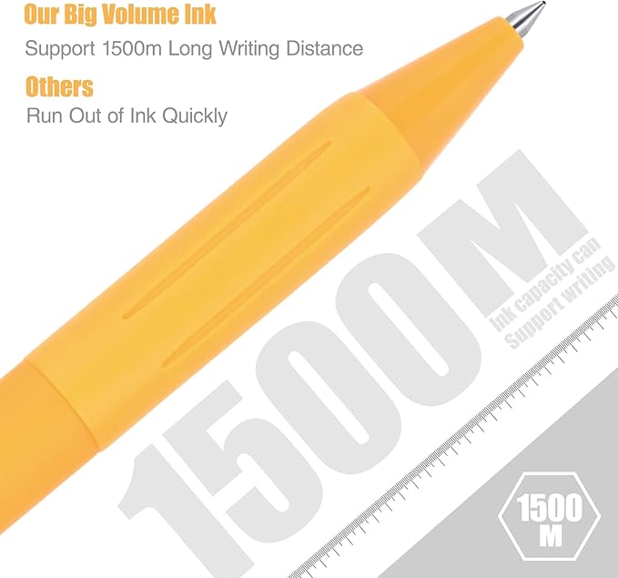 14-Pack Pastel Ballpoint Pens, Medium 1.0mm Black Ink, Retractable - For Smooth Writing and Journaling