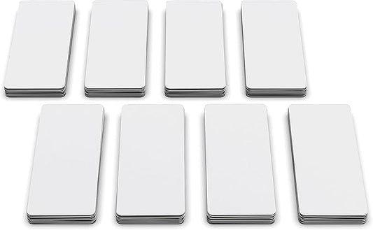 Dry Erase Magnetic Labels 2.8 x 1.2 in, Dry Erase Magnets, 60-Pack, White Erasable Write-On All-Purpose Labels, for Office, Education, Home, Whiteboard, Magnetic Name Tags