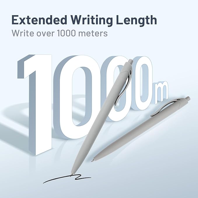 BallPoint Pens, 100 Pack (BLACK Ink),Bulk Pens, Grey Barrel,Click Pens for Office Home and School, Retractable Ballpoint Pens, Medium Point, 1.00MM (Grey)