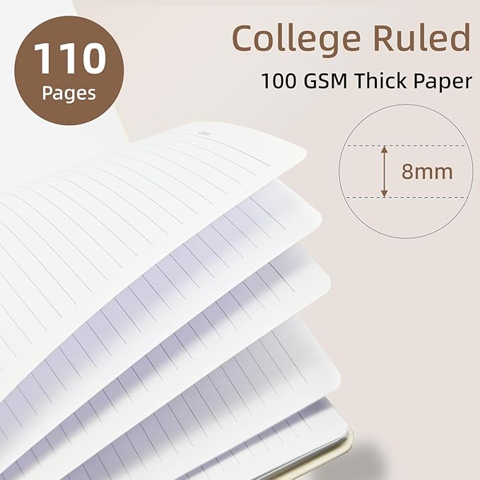 Cute Spiral Notebook journal A4 Aesthetic Pretty Design for Women Girls Kawaii with Pocket, 8.5 x 11 inch, Lined, Moon Boho