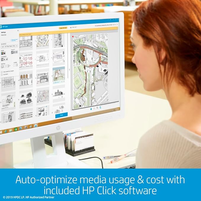 HP DesignJet T630 Large Format 36-inch Plotter Printer, with Auto Sheet Feeder, Media Bin & Stand (5HB11D) - New Model
