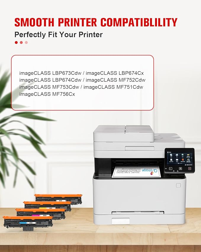 069H 069 Toner Cartridges Set 4 Pack MF753Cdw High Yield Compatible for Canon 069H 069 Toner Cartridges Replacement for Canon ImageCLASS MF753Cdw MF751Cdw LBP674Cdw Laser Printer | (B/C/M/Y,4 Pack)