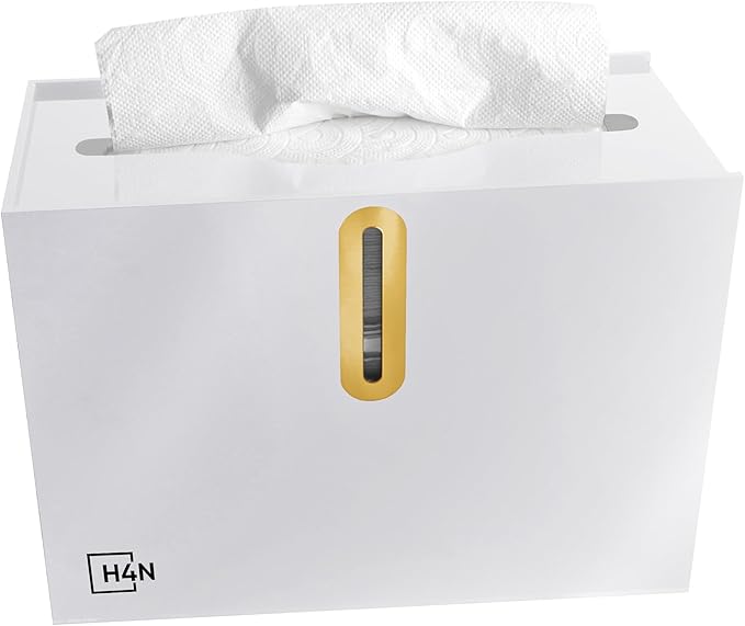 H4N Multifold Hand Paper Towel Dispenser Countertop, Compact Design, Single Sheet Dispensing for Home and Commercial Use, White